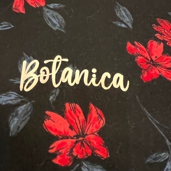 Denim & Flower Long Sleeve Hoodie Shirt Black w Multi Color  Flower Size L - Picture 3 of 8